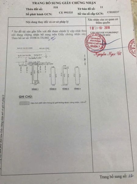 BÁN NHÀ 1 TRỆT 3 LẦU MT ĐƯỜNG 37 P BÌNH THUẬN Q7